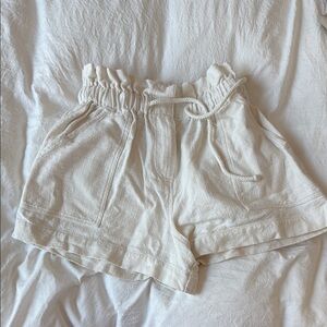 Women's Cream Drawstring Shorts